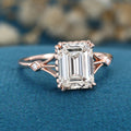 1.0CT~5.0CT Emerald cut Lab Grown Diamond Engagement Ring