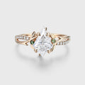 1.0CT~5.0CT Kite cut Lab Grown Diamond Pave Engagement Ring