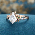 1.0CT~5.0CT Kite cut Lab Grown Diamond Pave Engagement Ring
