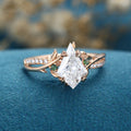 1.0CT~5.0CT Kite cut Lab Grown Diamond Pave Engagement Ring