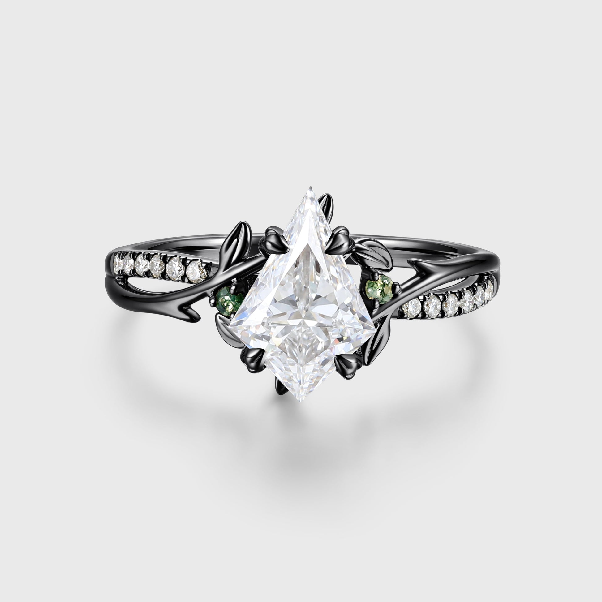 1.0CT~5.0CT Kite cut Lab Grown Diamond Pave Engagement Ring