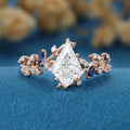 1.0CT~5.0CT Kite cut Nature Inspired Lab Grown Diamond Engagement Ring