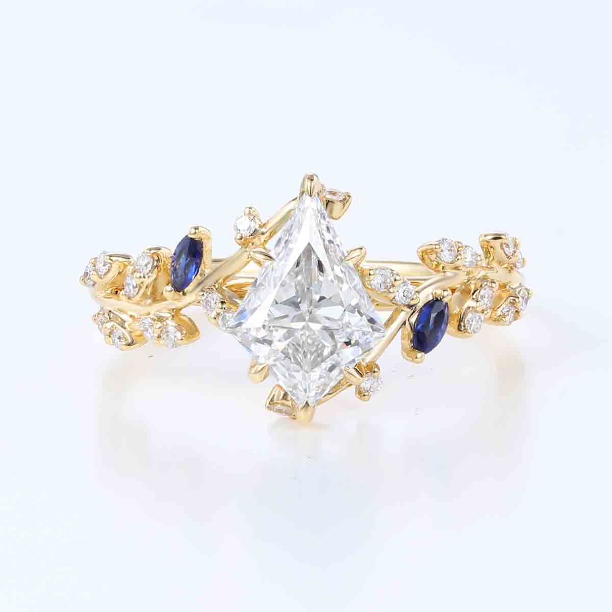 1.0CT~5.0CT Kite cut Nature Inspired Lab Grown Diamond Engagement Ring