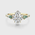 1.0CT~5.0CT Marquise cut Lab Grown Diamond Cluster Engagement Ring