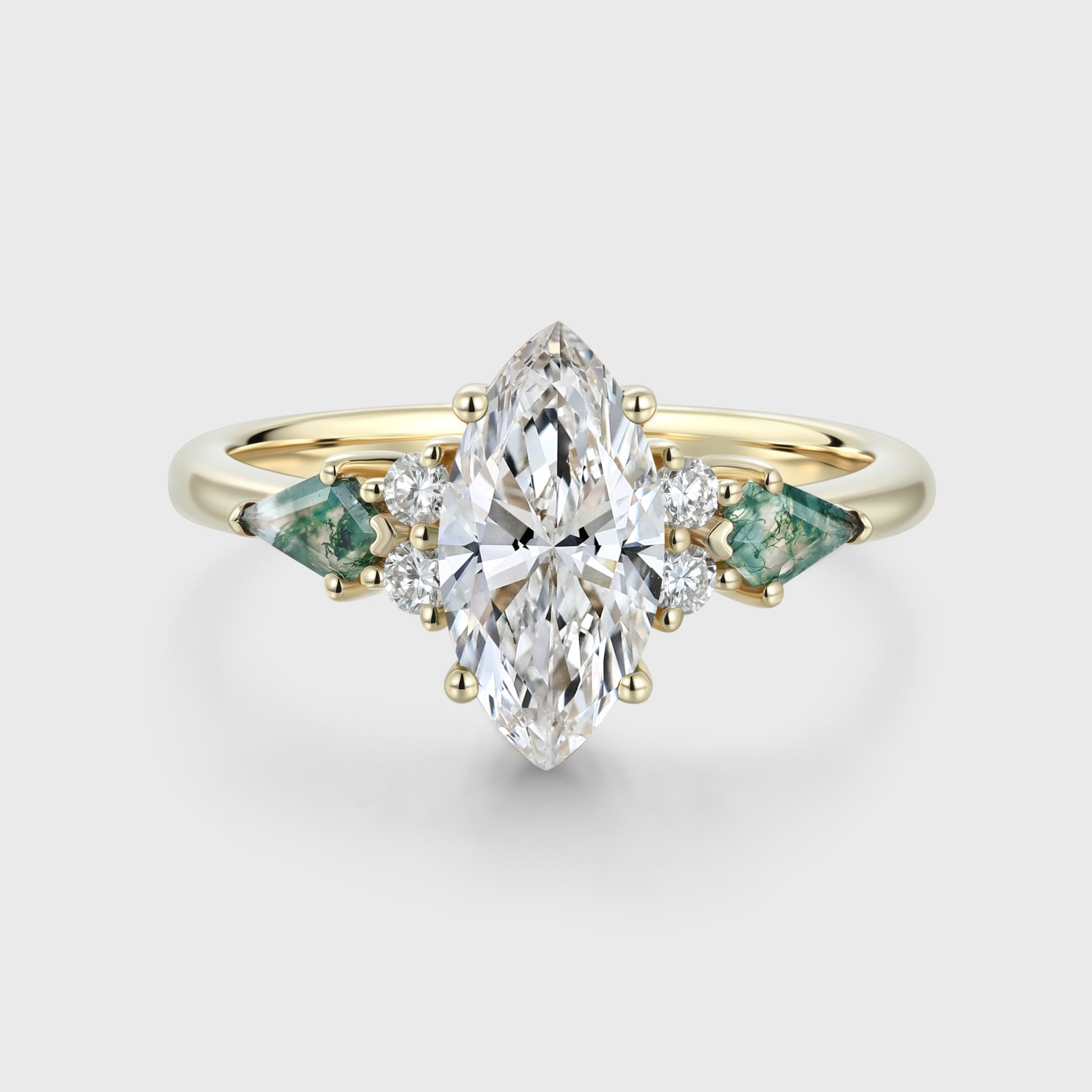 1.0CT~5.0CT Marquise cut Lab Grown Diamond Cluster Engagement Ring
