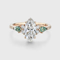 1.0CT~5.0CT Marquise cut Lab Grown Diamond Cluster Engagement Ring