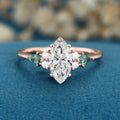 1.0CT~5.0CT Marquise cut Lab Grown Diamond Cluster Engagement Ring