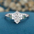 1.0CT~5.0CT Marquise cut Lab Grown Diamond Cluster Engagement Ring