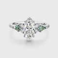 1.0CT~5.0CT Marquise cut Lab Grown Diamond Cluster Engagement Ring