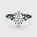 1.0CT~5.0CT Marquise cut Lab Grown Diamond Cluster Engagement Ring
