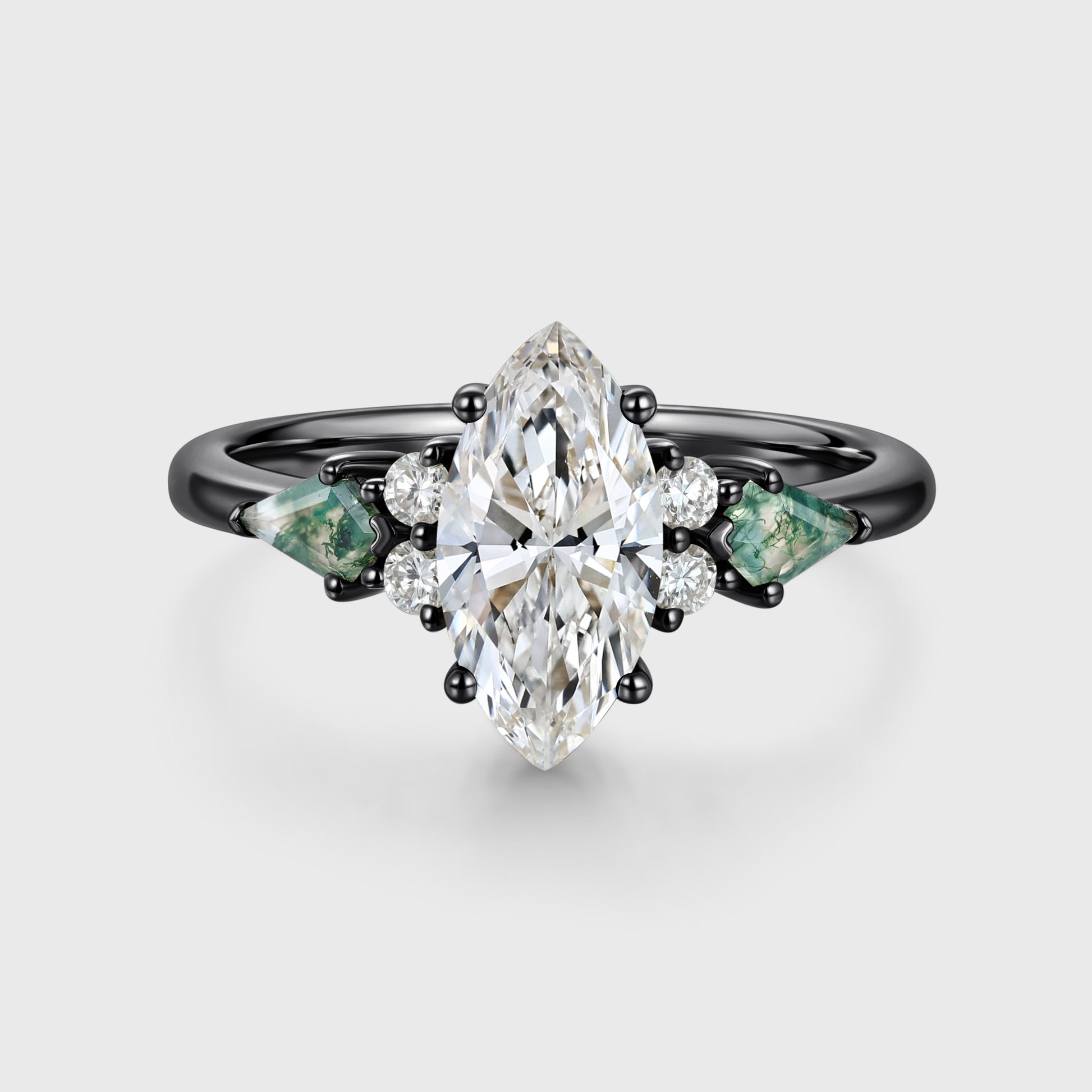 1.0CT~5.0CT Marquise cut Lab Grown Diamond Cluster Engagement Ring