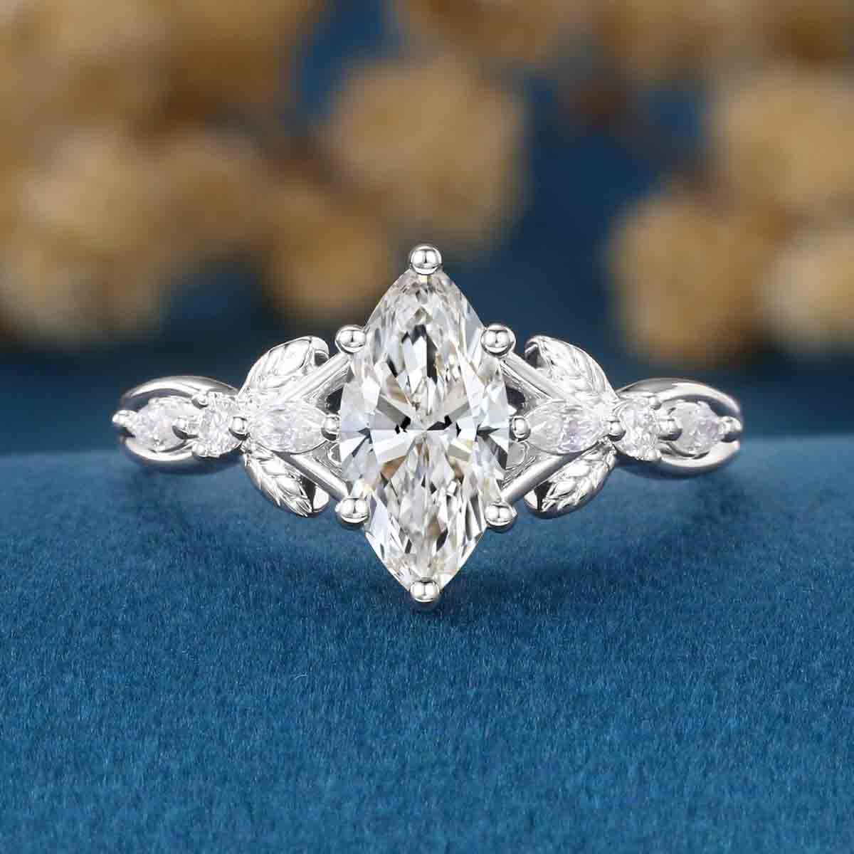 1.0CT~5.0CT Marquise cut Lab Grown Diamond Engagement Ring (Copy)