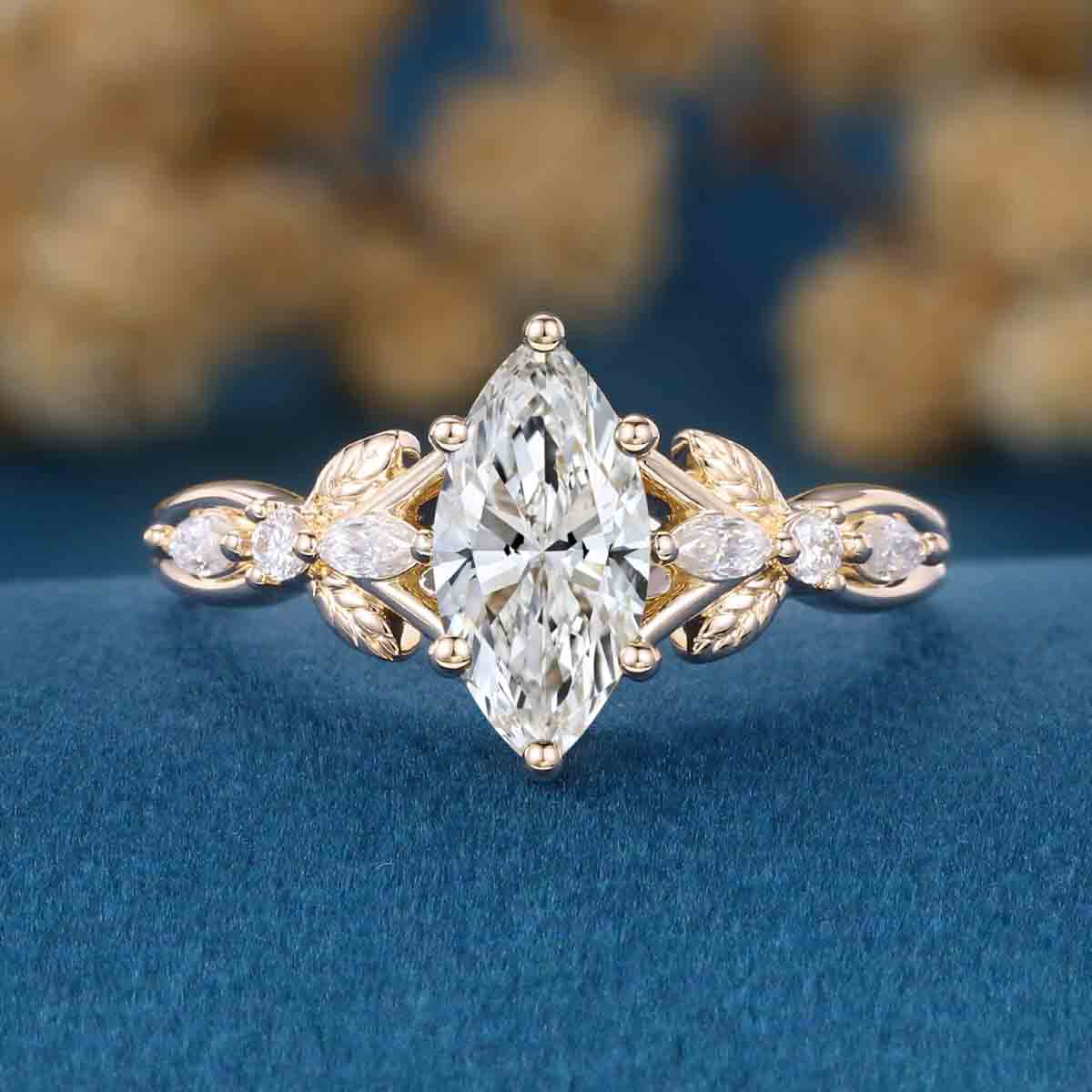 1.0CT~5.0CT Marquise cut Lab Grown Diamond Engagement Ring (Copy)