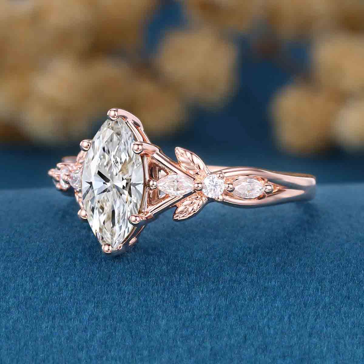 1.0CT~5.0CT Marquise cut Lab Grown Diamond Engagement Ring (Copy)