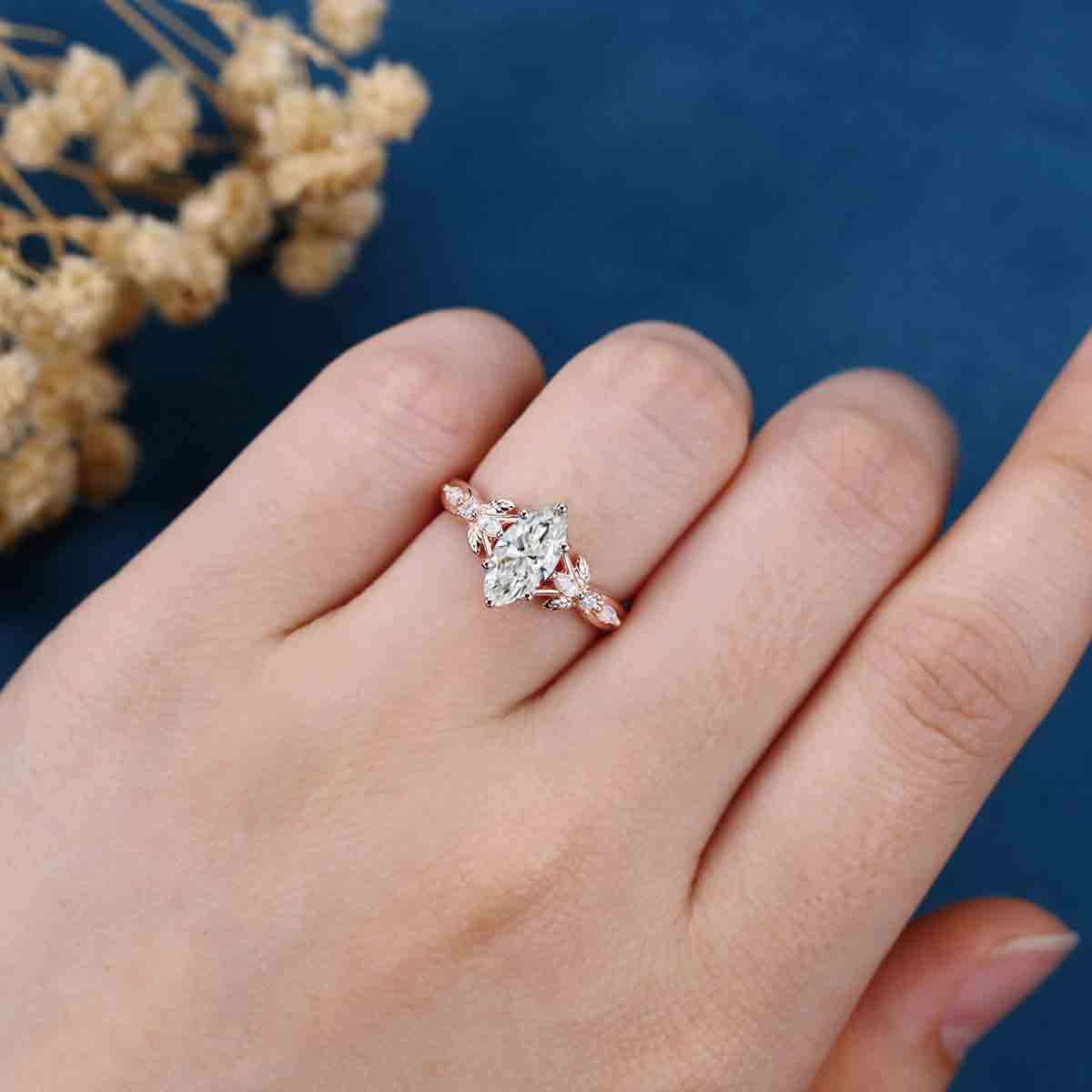 1.0CT~5.0CT Marquise cut Lab Grown Diamond Engagement Ring (Copy)