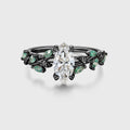 1.0CT~5.0CT Marquise cut Lab Grown Diamond Nature Inspired Engagement Ring