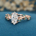 1.0CT~5.0CT Marquise cut Lab Grown Diamond Nature Inspired Engagement Ring