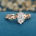 1.0CT~5.0CT Marquise cut Lab Grown Diamond Nature Inspired Engagement Ring