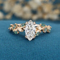 1.0CT~5.0CT Marquise cut Lab Grown Diamond Nature Inspired Engagement Ring