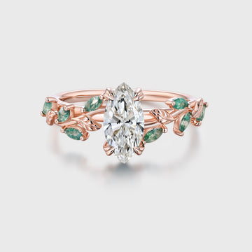 1.0CT~5.0CT Marquise cut Lab Grown Diamond Nature Inspired Engagement Ring