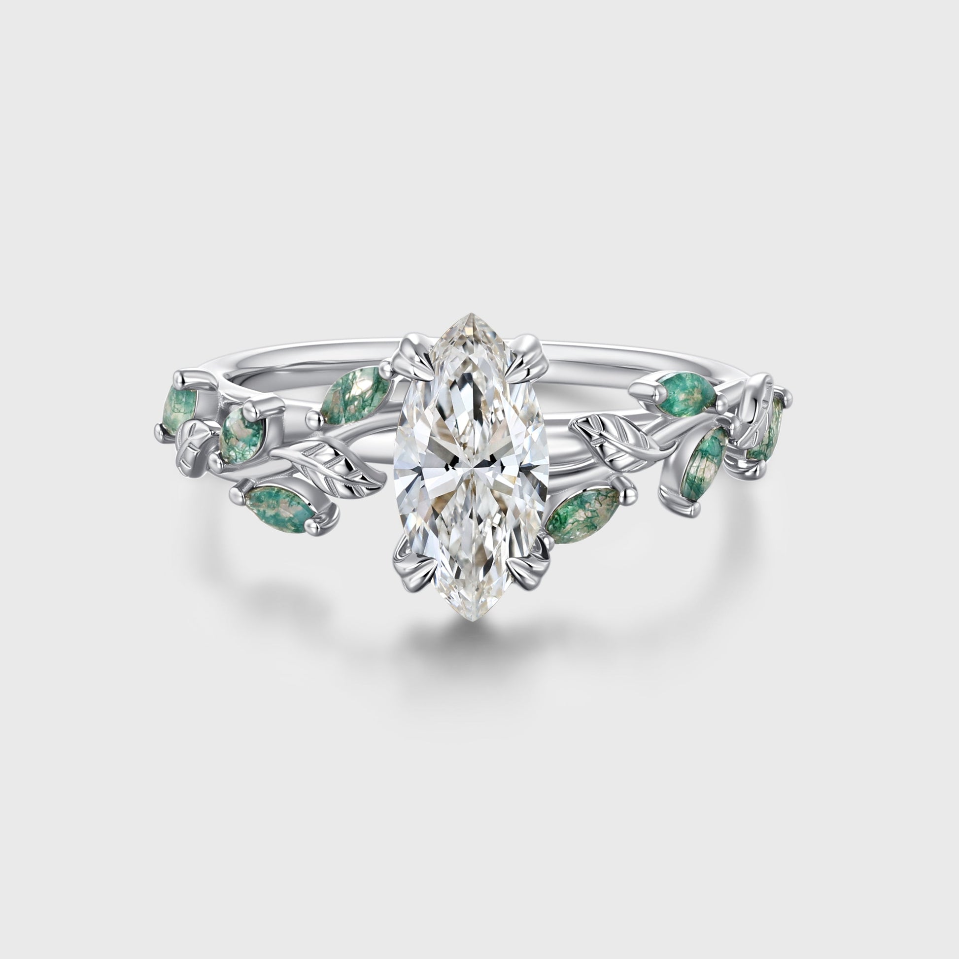 1.0CT~5.0CT Marquise cut Lab Grown Diamond Nature Inspired Engagement Ring