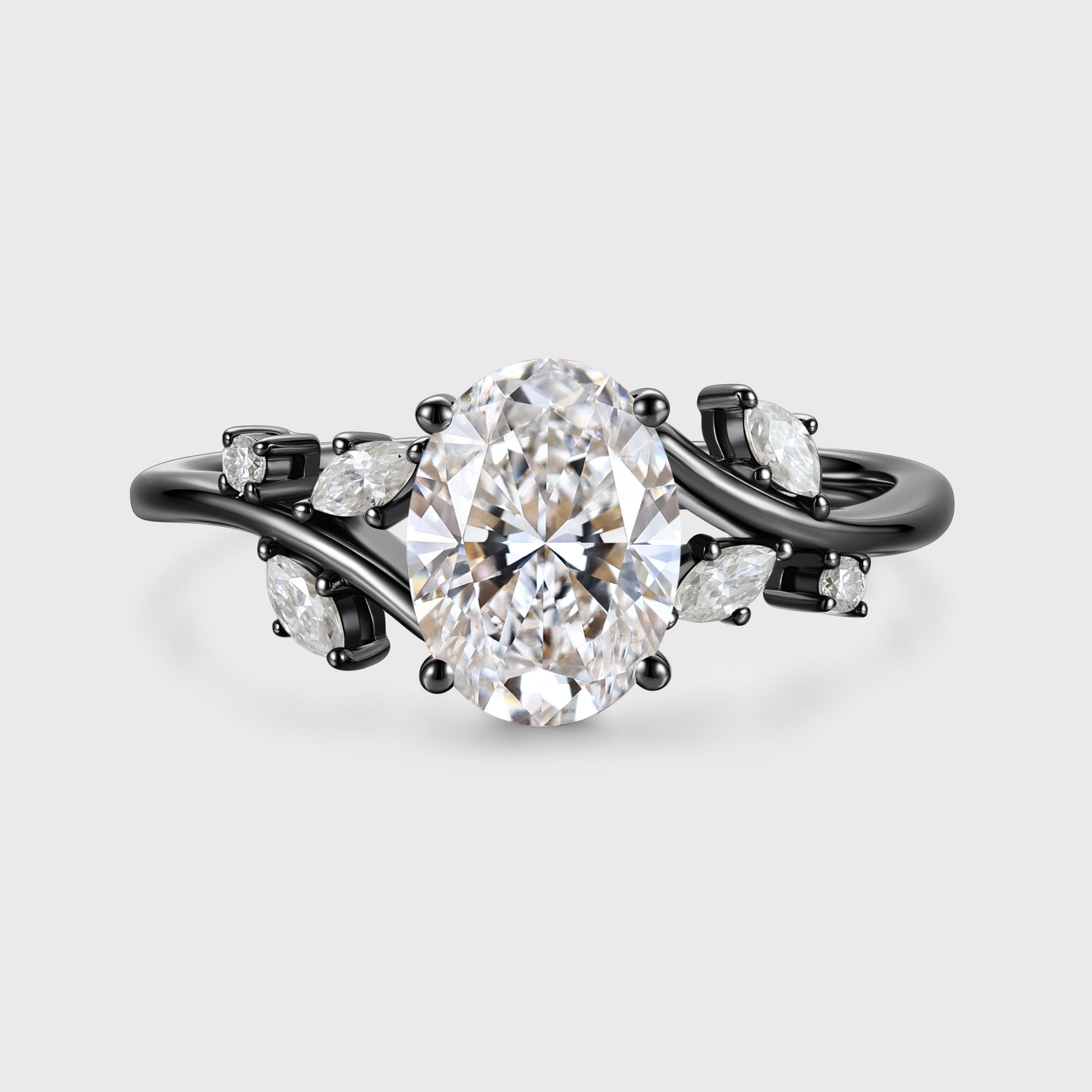 1.0CT~5.0CT Nature Inspired Oval cut Lab Grown Diamond Engagement