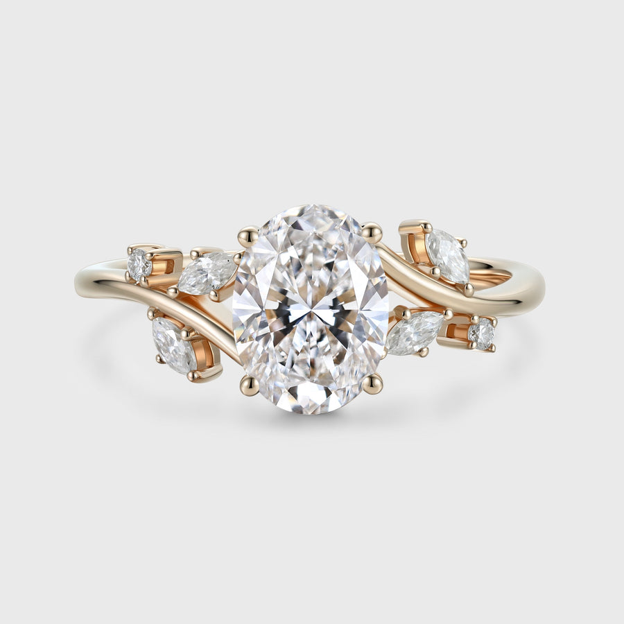 1.0CT~5.0CT Nature Inspired Oval cut Lab Grown Diamond Engagement