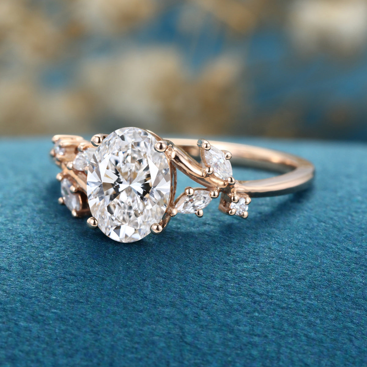1.0CT~5.0CT Nature Inspired Oval cut Lab Grown Diamond Engagement