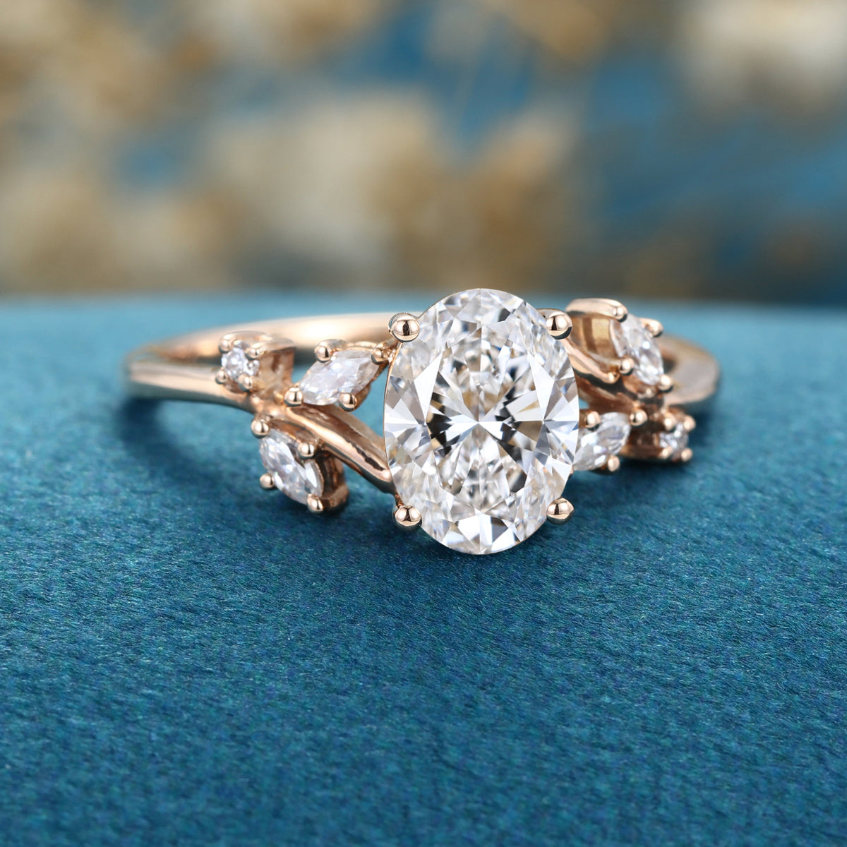 1.0CT~5.0CT Nature Inspired Oval cut Lab Grown Diamond Engagement