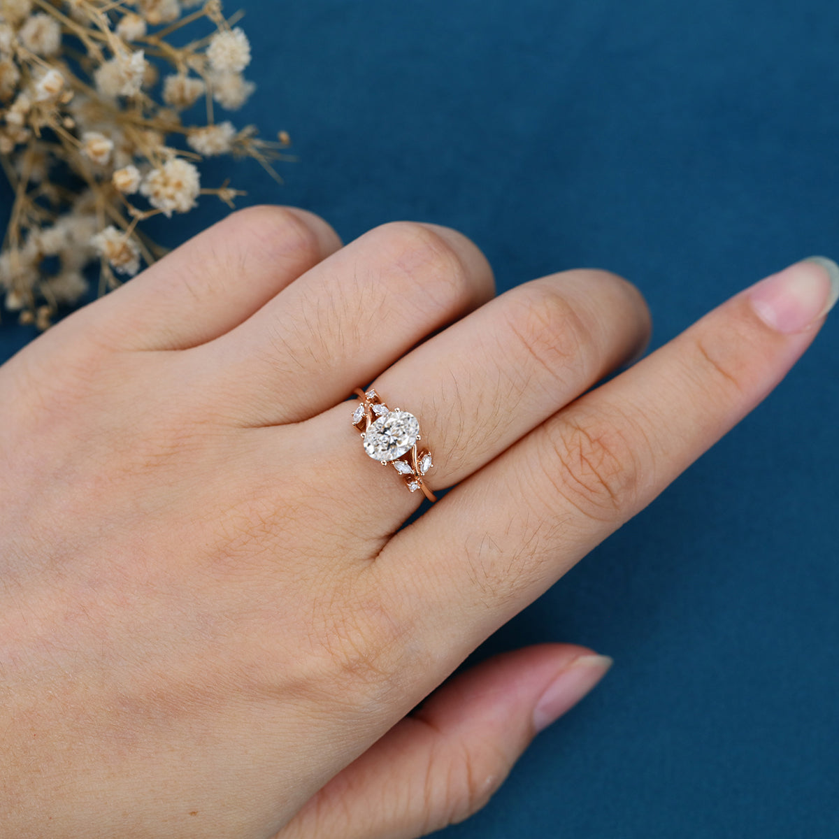 1.0CT~5.0CT Nature Inspired Oval cut Lab Grown Diamond Engagement