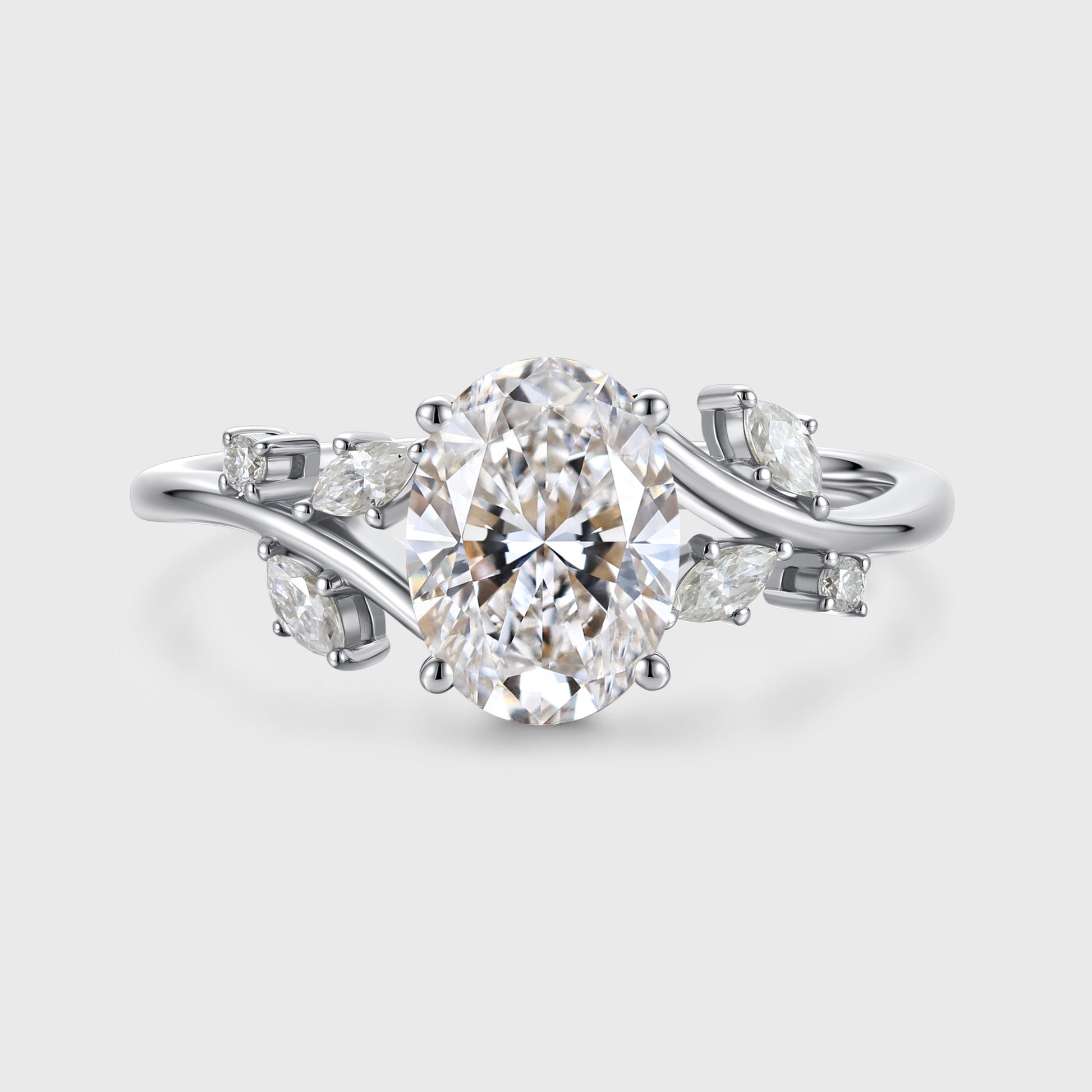 1.0CT~5.0CT Nature Inspired Oval cut Lab Grown Diamond Engagement
