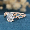 1.0CT~5.0CT Oval cut Lab Grown Diamond Nature Inspired Engagement Ring