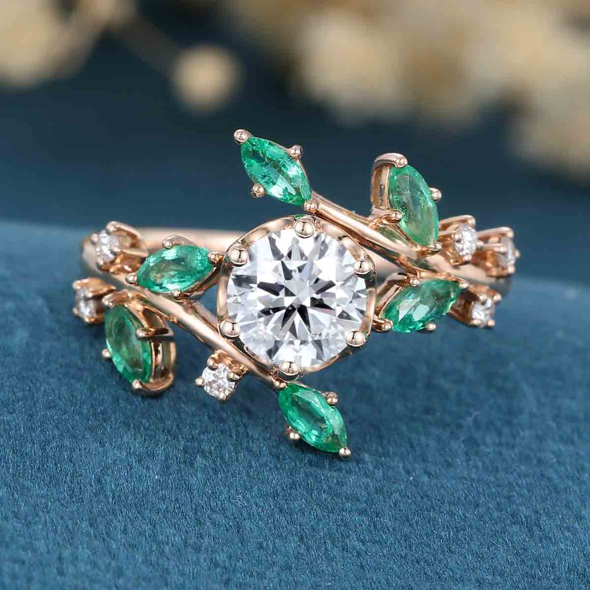 1.0CT~5.0CT Nature Inspired Round cut Lab Grown Diamond Engagement