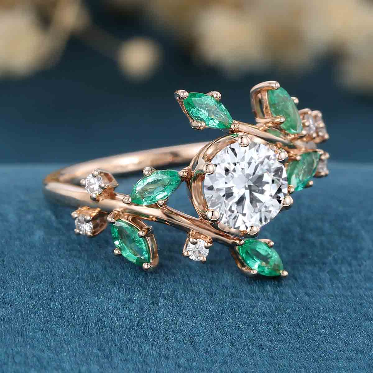 1.0CT~5.0CT Nature Inspired Round cut Lab Grown Diamond Engagement