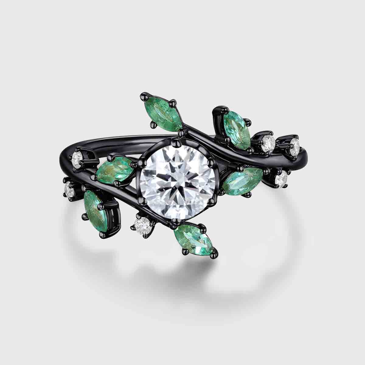 1.0CT~5.0CT Nature Inspired Round cut Lab Grown Diamond Engagement