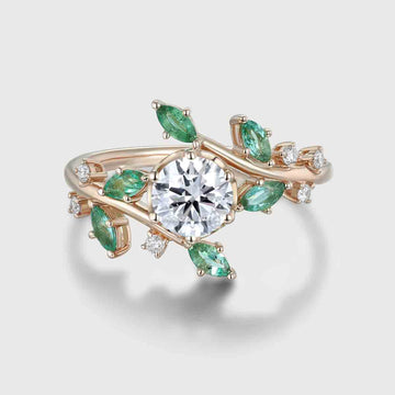 1.0CT~5.0CT Nature Inspired Round cut Lab Grown Diamond Engagement