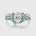 1.0CT~5.0CT Oval cut Lab Grown Diamond Cluster Bridal Set