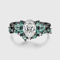 1.0CT~5.0CT Oval cut Lab Grown Diamond Cluster Bridal Set