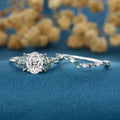 1.0CT~5.0CT Oval cut Lab Grown Diamond Cluster Bridal Set