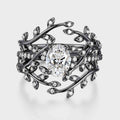 1.0CT~5.0CT Oval cut Lab Grown Diamond Nature Inspired Bridal Set