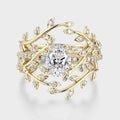 1.0CT~5.0CT Oval cut Lab Grown Diamond Nature Inspired Bridal Set