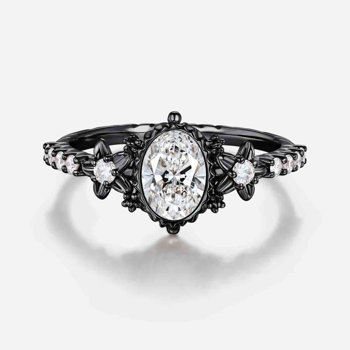 1.0CT~5.0CT Oval cut Lab Grown Diamond Vintage Engagement Ring