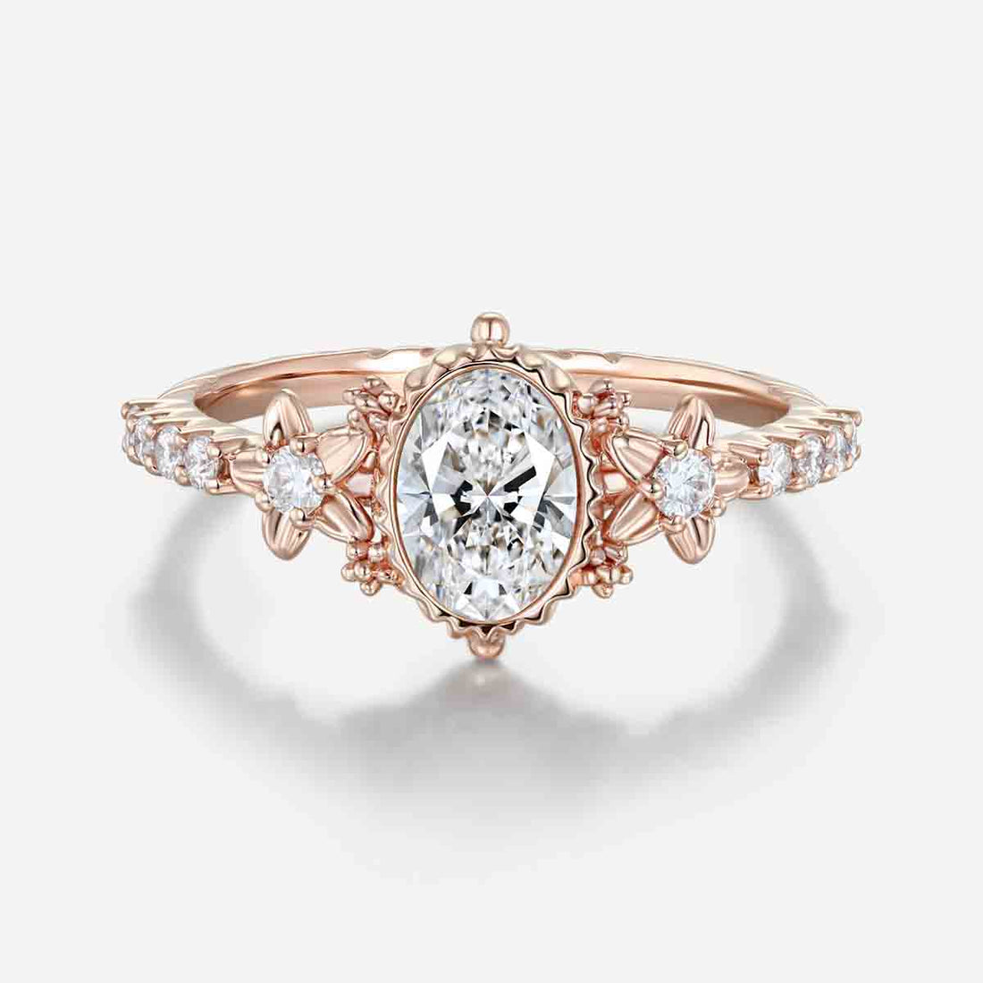 1.0CT~5.0CT Oval cut Lab Grown Diamond Vintage Engagement Ring