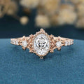 1.0CT~5.0CT Oval cut Lab Grown Diamond Vintage Engagement Ring