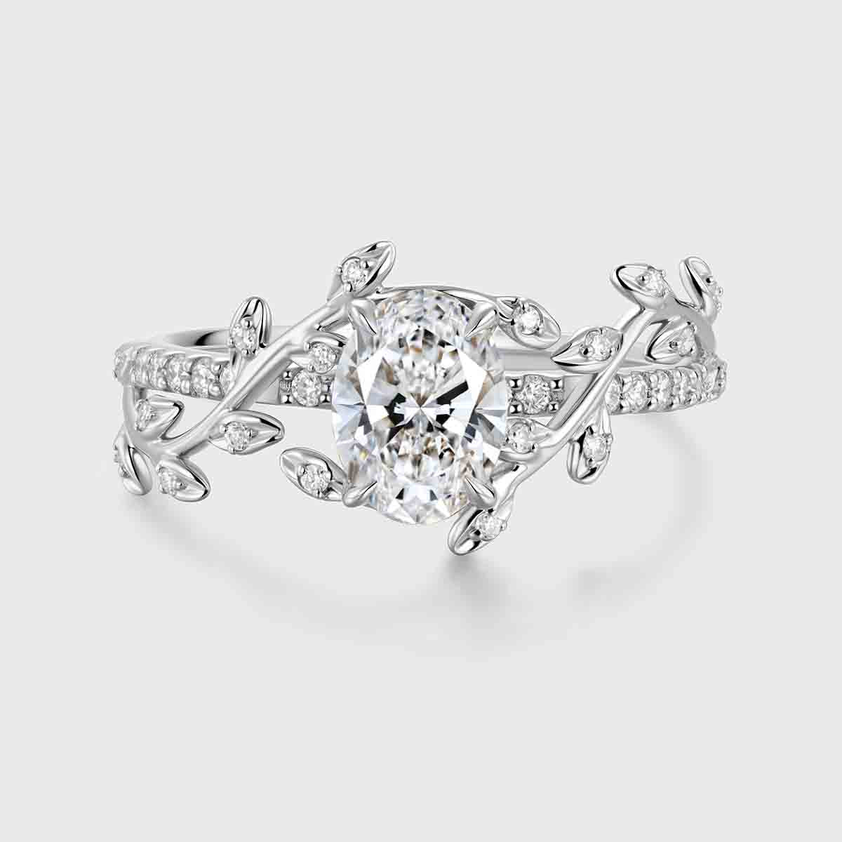 1.0CT~5.0CT Oval cut Lab grown Diamond Halo Engagement Ring