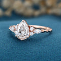 1.0CT~5.0CT Pear cut Lab Grown Diamond Engagement Ring