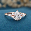 1.0CT~5.0CT Pear cut Lab Grown Diamond Engagement Ring