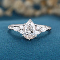 1.0CT~5.0CT Pear cut Lab Grown Diamond Engagement Ring