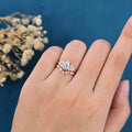 1.0CT~5.0CT Pear cut Lab Grown Diamond Cluster Bridal Set
