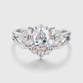 1.0CT~5.0CT Pear cut Lab Grown Diamond Cluster Bridal Set